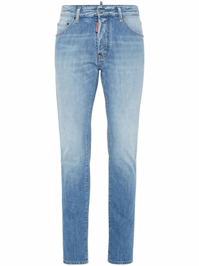 Trendy Sunny Vibes Slim Mid-Rise Blue Denim Jeans