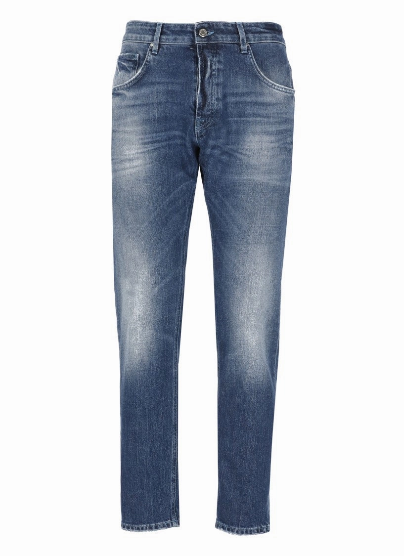 Softened Fabric Modern Textured Blue Yaren Jeans