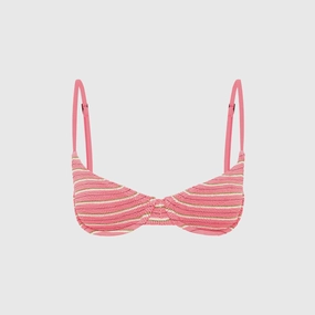 Butterfly Back Closure Quick Evaporating Texture Bond Eye Gracie Balconette - Watermelon Stripe