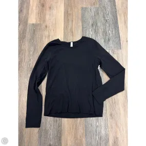 Moisture Control Technology Reflective Detailing Athletic Top Long Sleeve Crewneck By Athleta In Black, Size: M