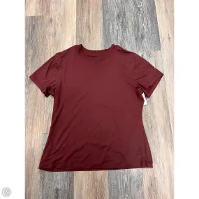 Soft Brushed Finish Active Look Athletic Top Short Sleeve By 7 Diamonds In Red, Size: XL