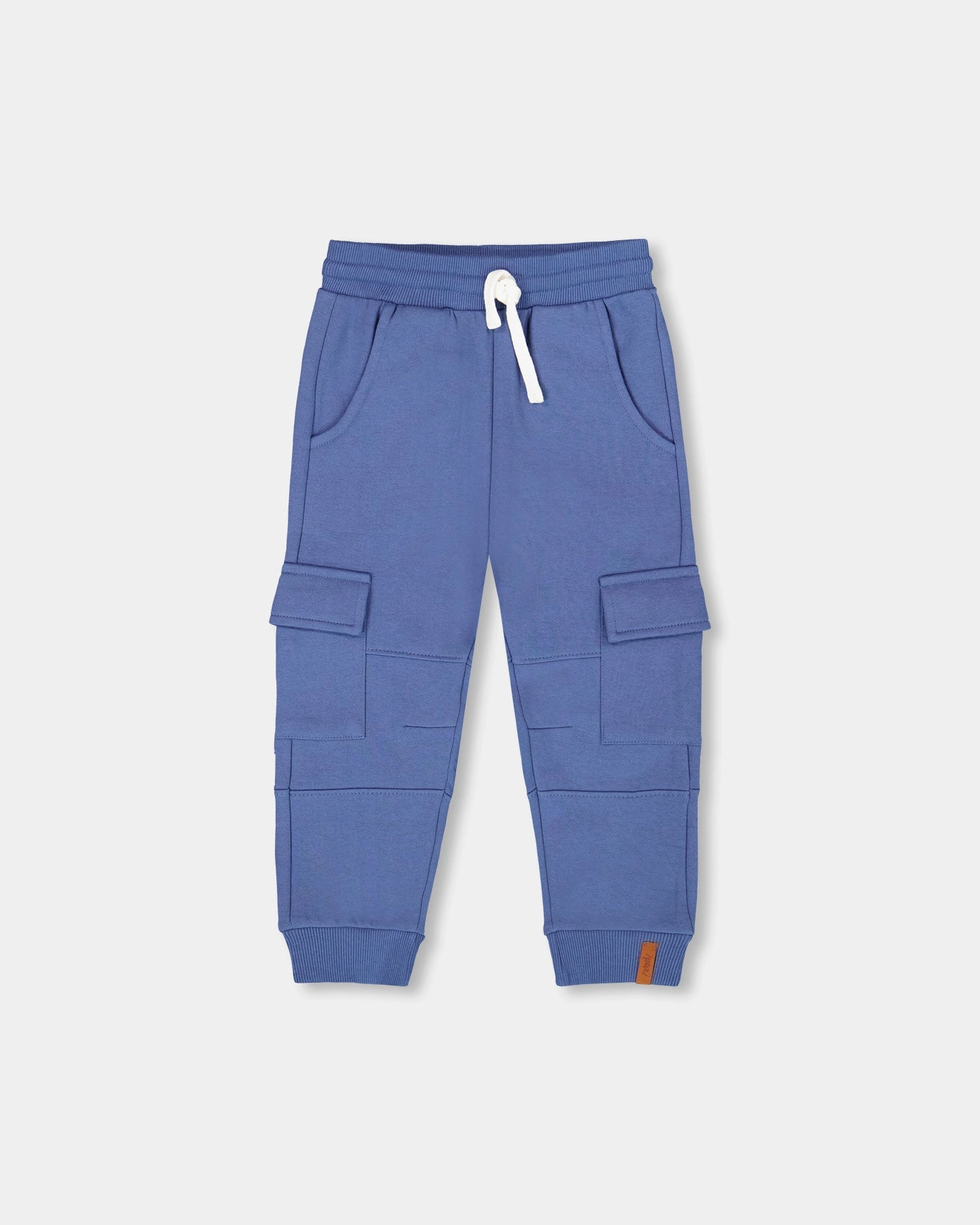 Fleece Sweatpants with Cargo Pockets Blue Stretch Motion
