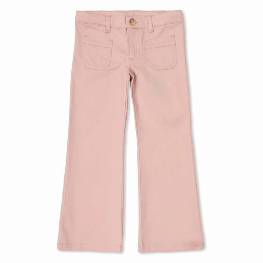 Bonpoint Girls Junon Flared Cotton Trousers HeatRegulatingLining