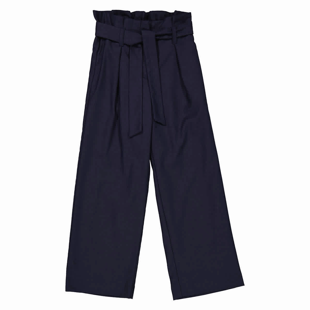 Bonpoint Girls Marine Natalia Paper Bag Bow Pants ExpandableSidePanels Slim Design