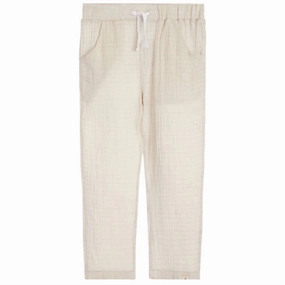 Odor Resistant Treatment Boy's Bosun Cotton Pants In Beige Gauze
