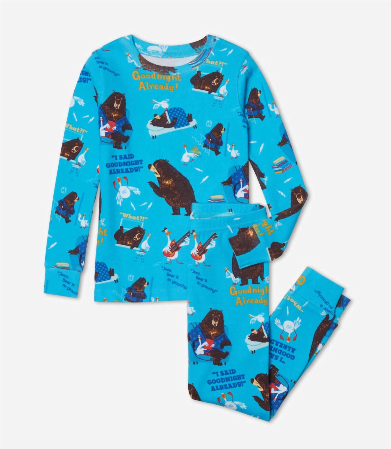 Relaxed Silhouette Boy's Goodnight Already! Pajamas In Blue