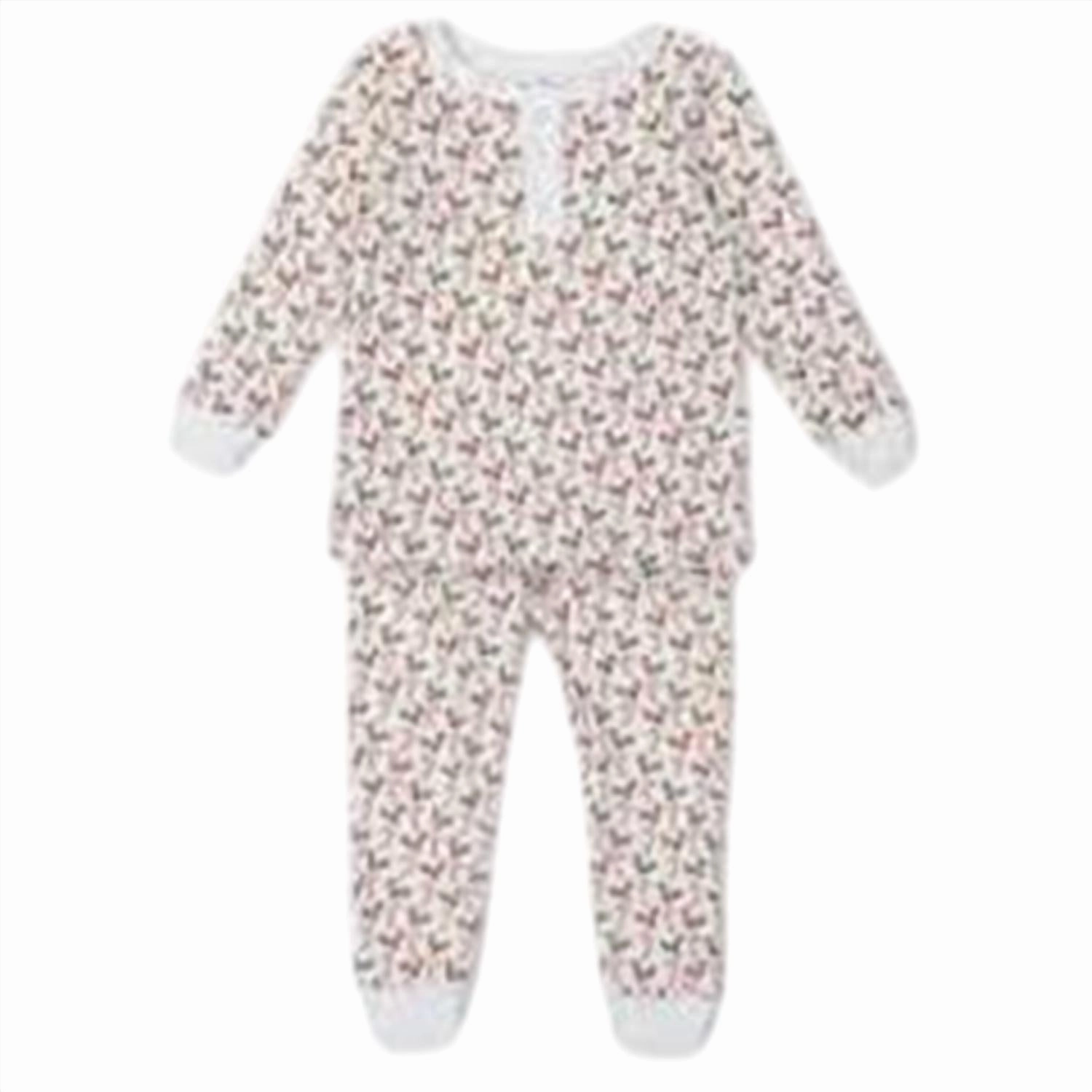 Layered Hem Details Multi Directional Stretch Boy's Pima Cotton Christmas 2 Pc Pj's In Candy Canes & Holly