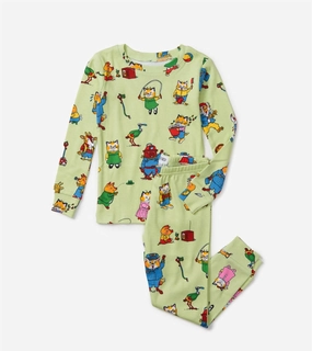 Hidden Pocket Detail Non Chafe Seams Boy's Richard Scarry??S Busy World Pajamas In Green