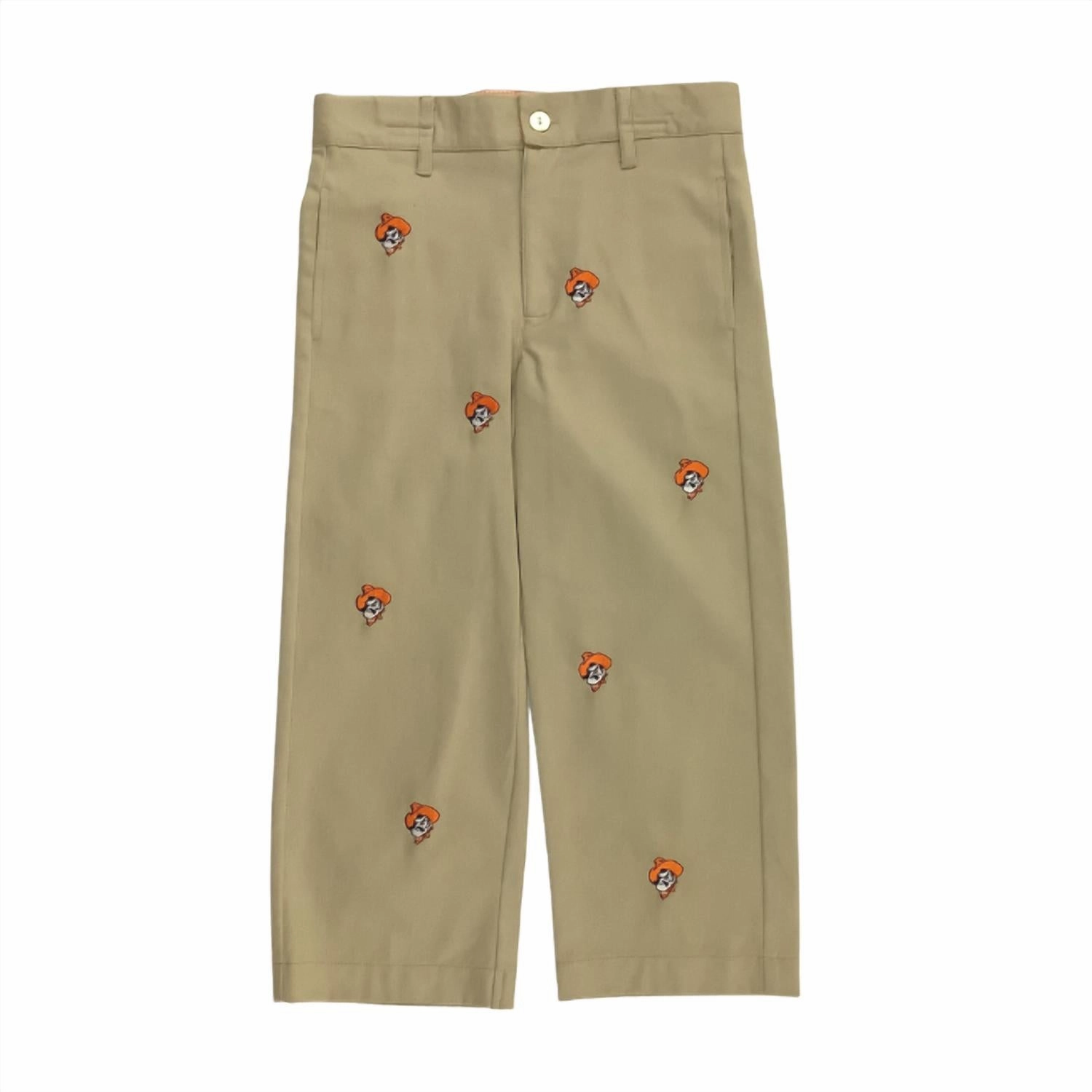 Boys' Oklahoma State University Collegiate Pants In Khaki Odor Control Treatment Casual Wearable