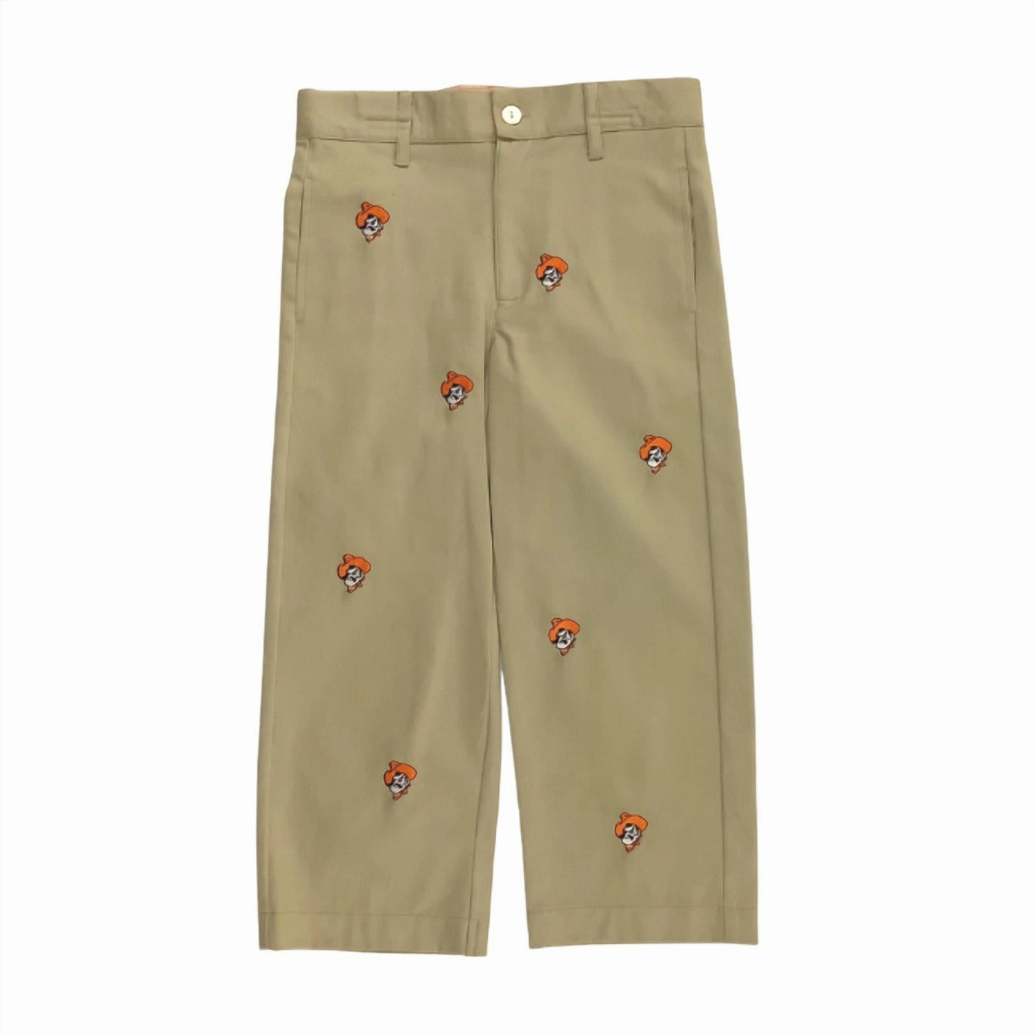 Boys' Oklahoma State University Collegiate Pants In Khaki Tagless Labeling Outdoor Comfort Fit