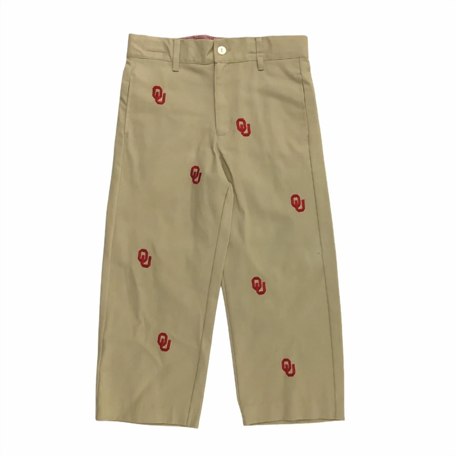 Boys' University Of Oklahoma Collegiate Pants In Khaki Light wash Effortless Style