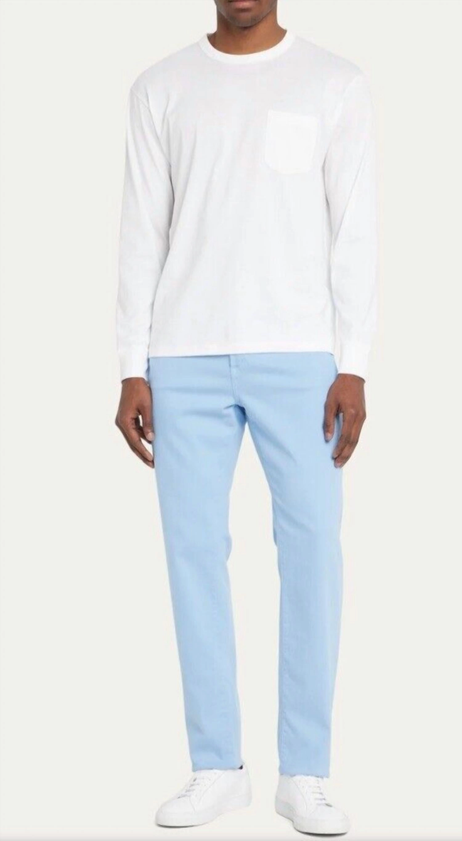 Brando Parisian Luxe Jean In Pastel Blue Streetwear Fan Night Out Relaxed Style Outdoor Enthusiast Evening Stroll