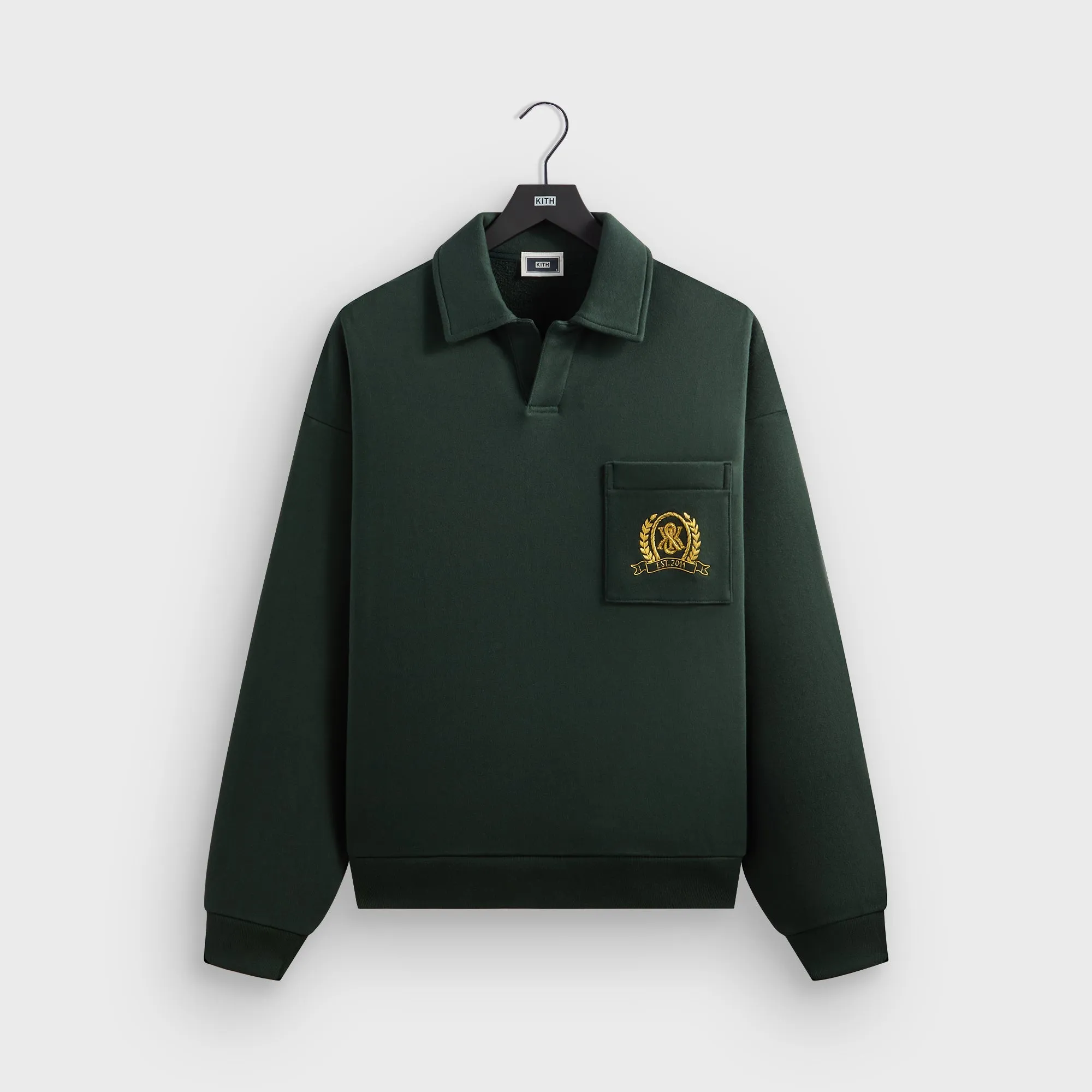 ZeroIrritation Seams Stylish Comfort Kith & Kin Crest Gilded Crest Collared Rugby - Stadium