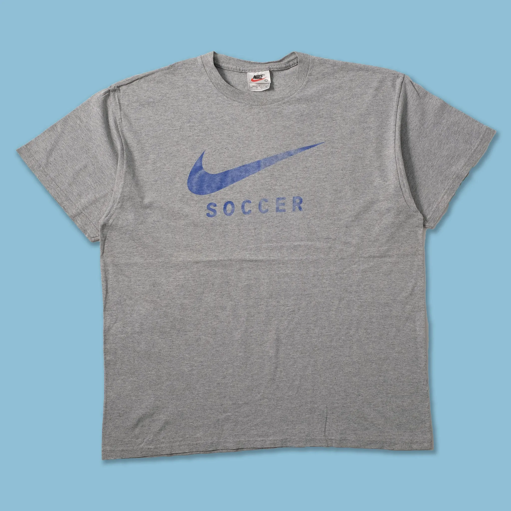 Soft Cotton Feel Stylish Wear Vintage Nike Soccer T-Shirt Large