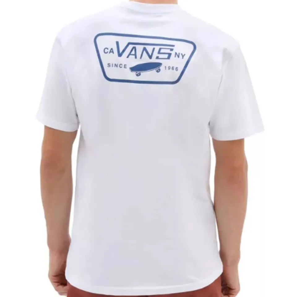 Sporty Look Wear Flexible Cuff Design Vans Full Patch T-Shirt - White/True Blue