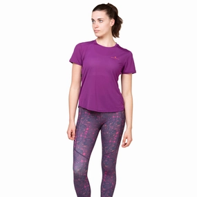 Striped Ronhill | Women's Tech Crop Tight - Damson Raindrops