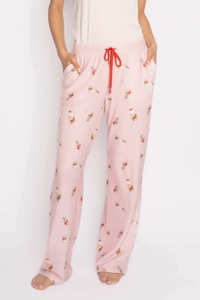 Multi Directional Stretch Cabin And Cocktails Pajama Pants In Pink Dream
