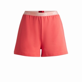 Reinforced Hems Logo-waistband shorts in terry
