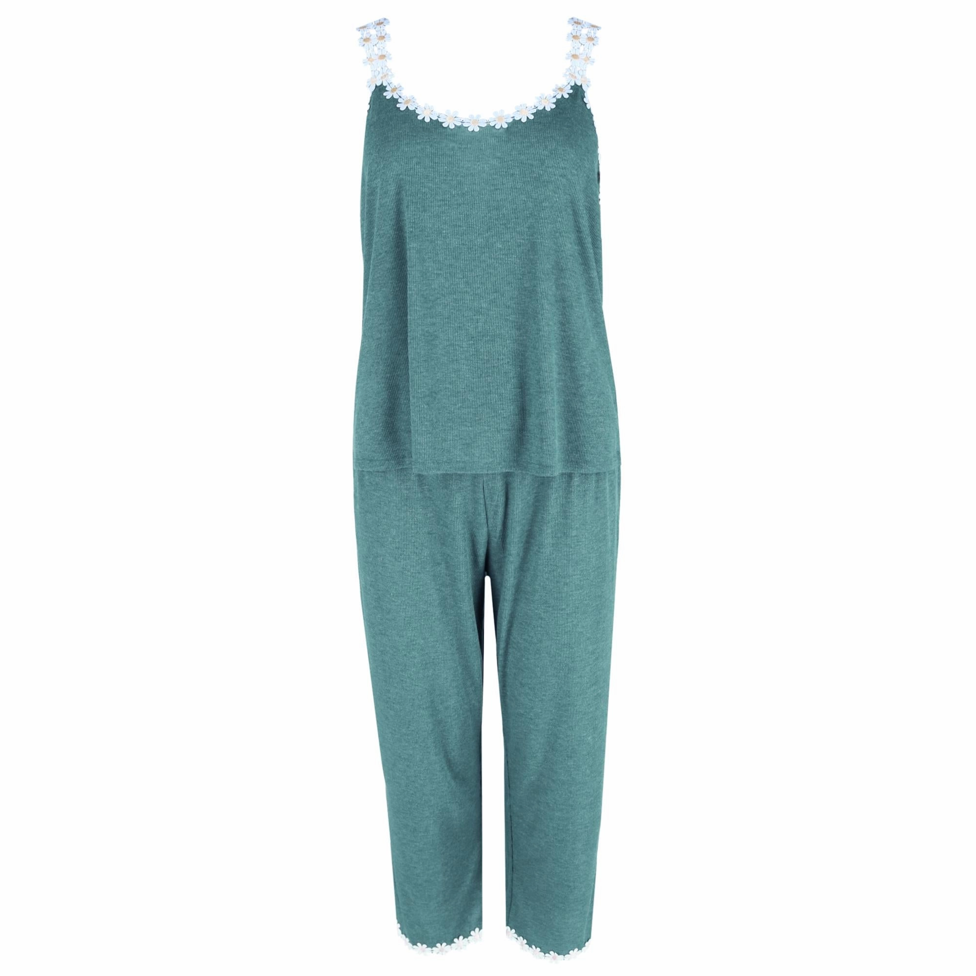 Women's Tank Top and Capri Pajama Set QuickDry Lining High Rise Fit