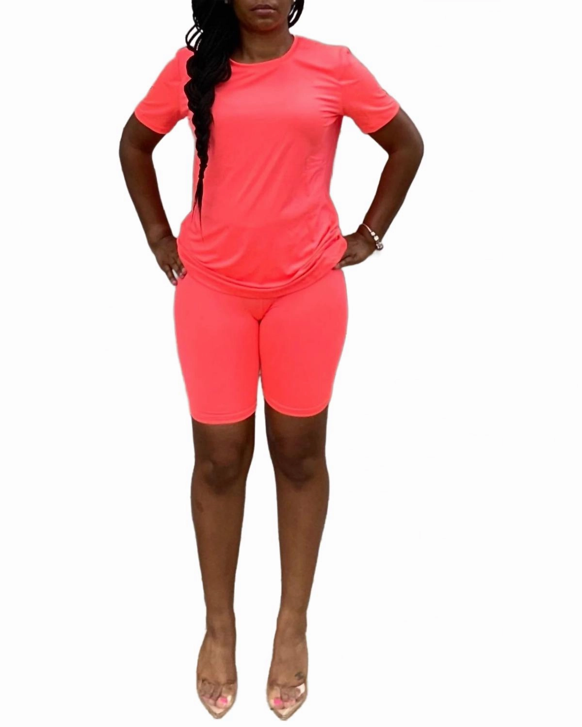 Daytime Royal Short Set In Coral Plush Brushed Interior