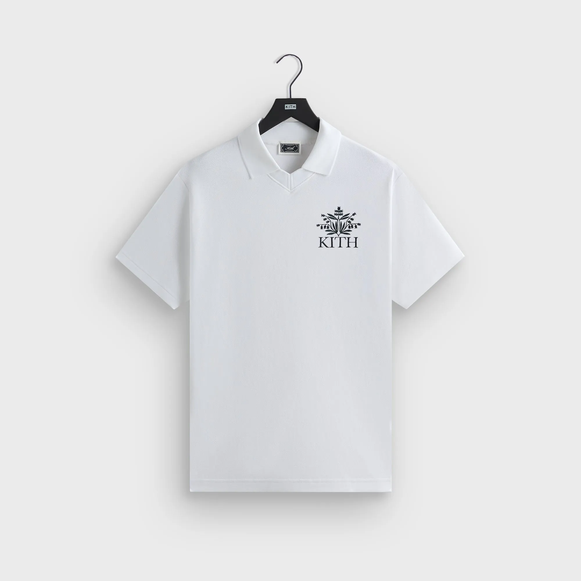 Work Appropriate Smooth Flatlock Seams Kith Pique Short Sleeve Tap in Polo - White
