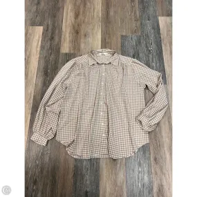 ClassicCrewNeck Blouse Long Sleeve By Uniqlo In Checkered Pattern, Size: L