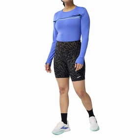 Brooks | Women's Spark 8" Short Tight - Obsidian Speedscape Hyperelastic Polymer Foam