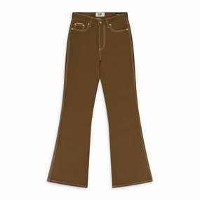 Spring Mood Elegant City Walk BROWN OREGON TWILL PANTS