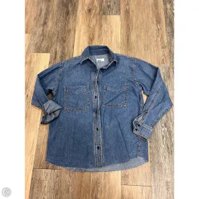 Blouse Long Sleeve By Askk Ny In Blue Denim, Size: Xs Antistatic