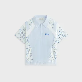 Kith Kids Patchwork Linden Quarter Zip Polo - Larimar Essential Comfort