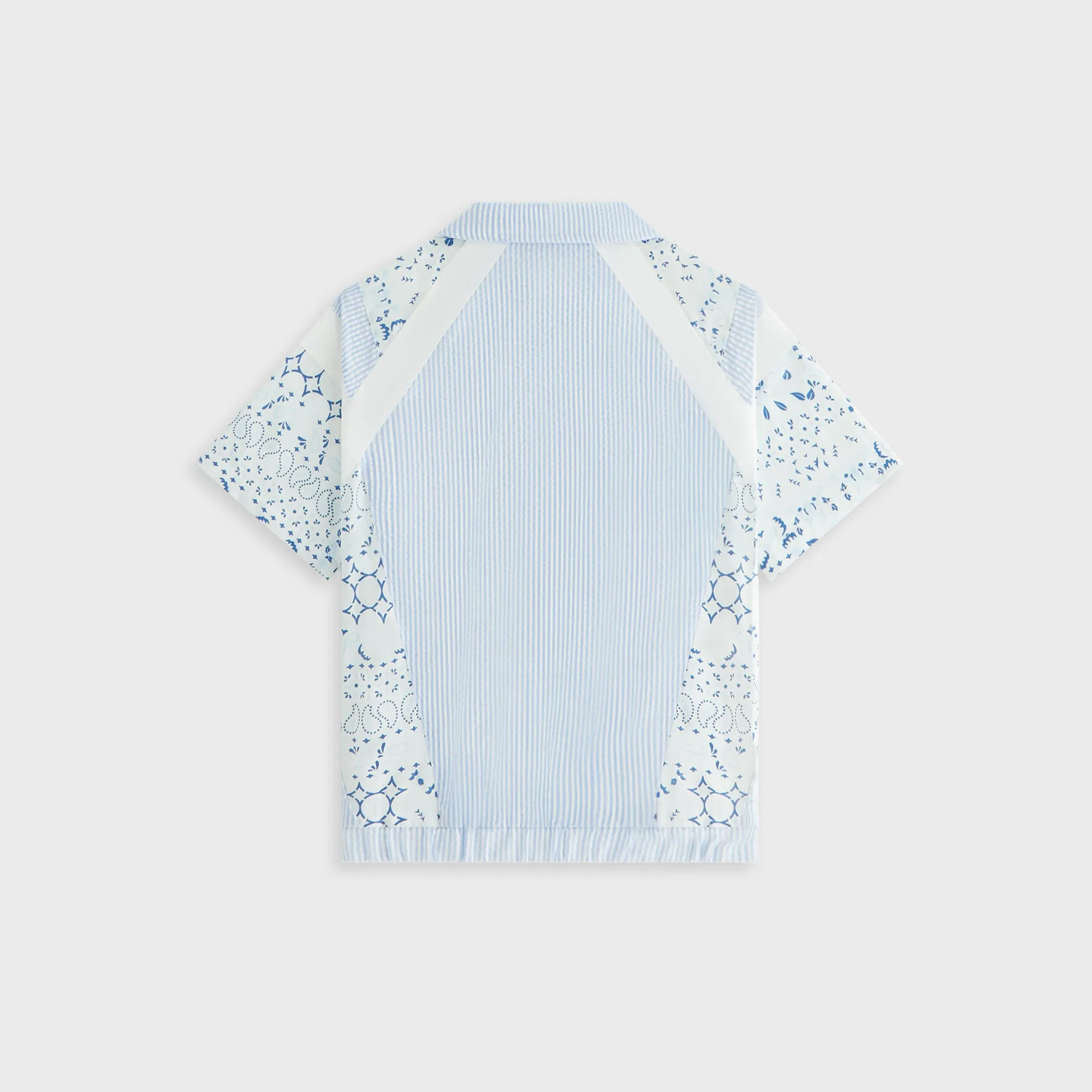 Hooded Kith Kids Patchwork Linden Quarter Zip Polo - Larimar
