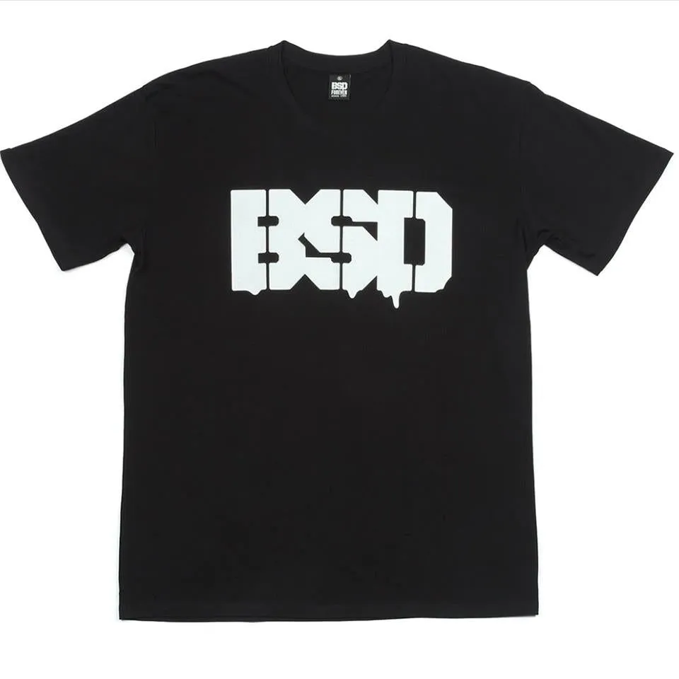 Sporty Style BSD Drip T-Shirt - Black