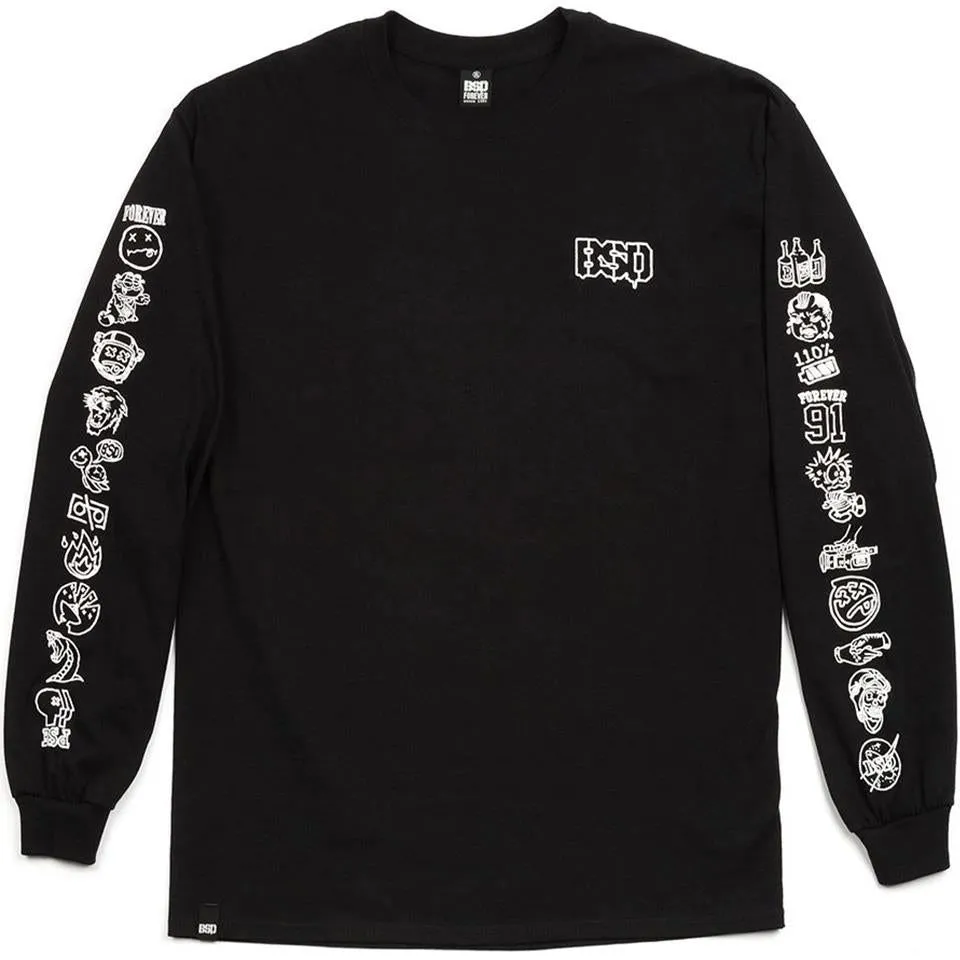 BSD Icon Long Sleeve T-Shirt - Black Casual Elegance