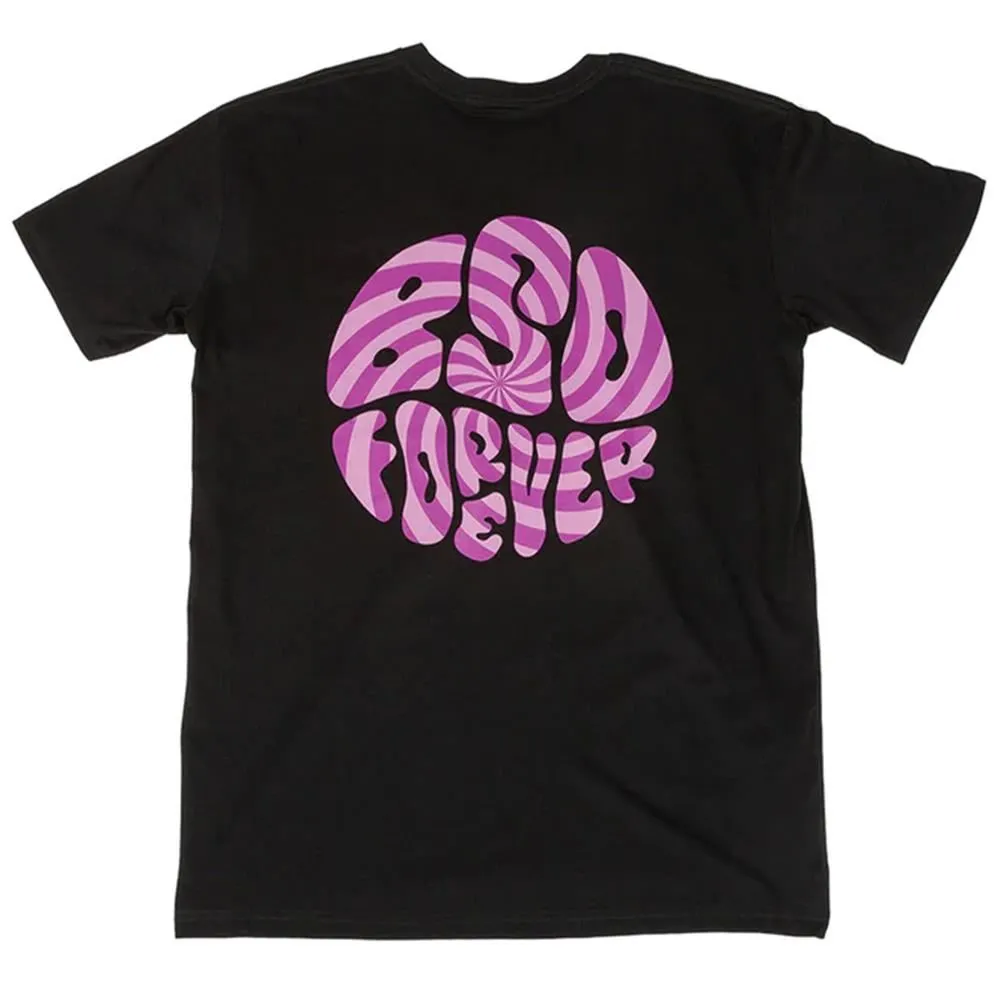 Sporty and Stylish Garment Washed Texture BSD Psyched Out T-Shirt - Black