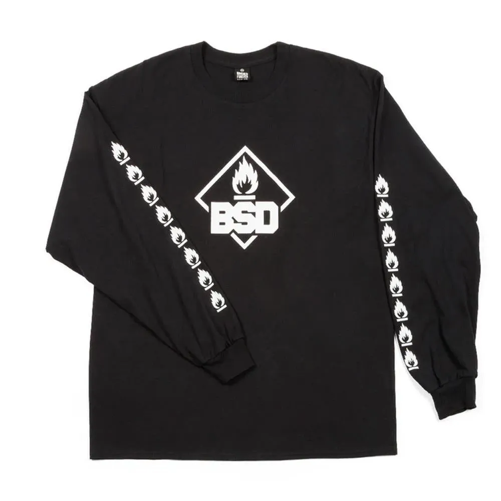 Scoop neck BSD Roastin Long Sleeve T-shirt - Black