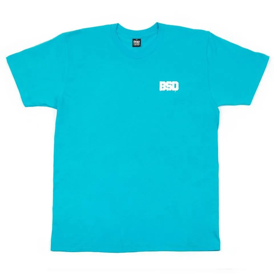 BSD Spillage T-Shirt - Aqua Ribbed Collar Design Plus size clothing