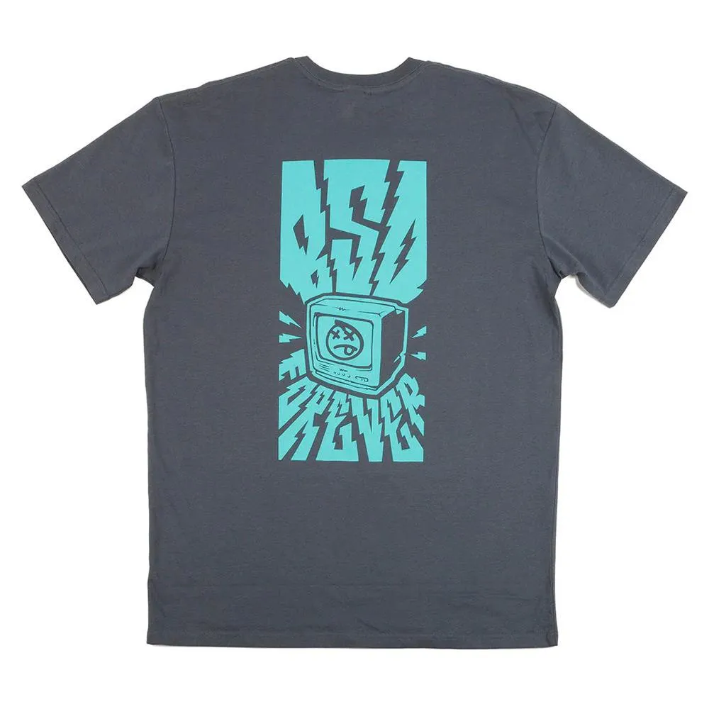 BSD Switched On T-shirt - Petrol Blue Round neck simplicity