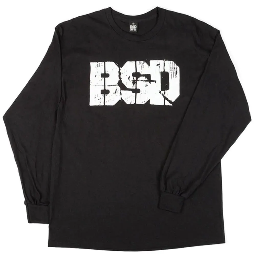 Timeless casual wear Classic Trend Look BSD Xerox Long Sleeve T-Shirt - Black