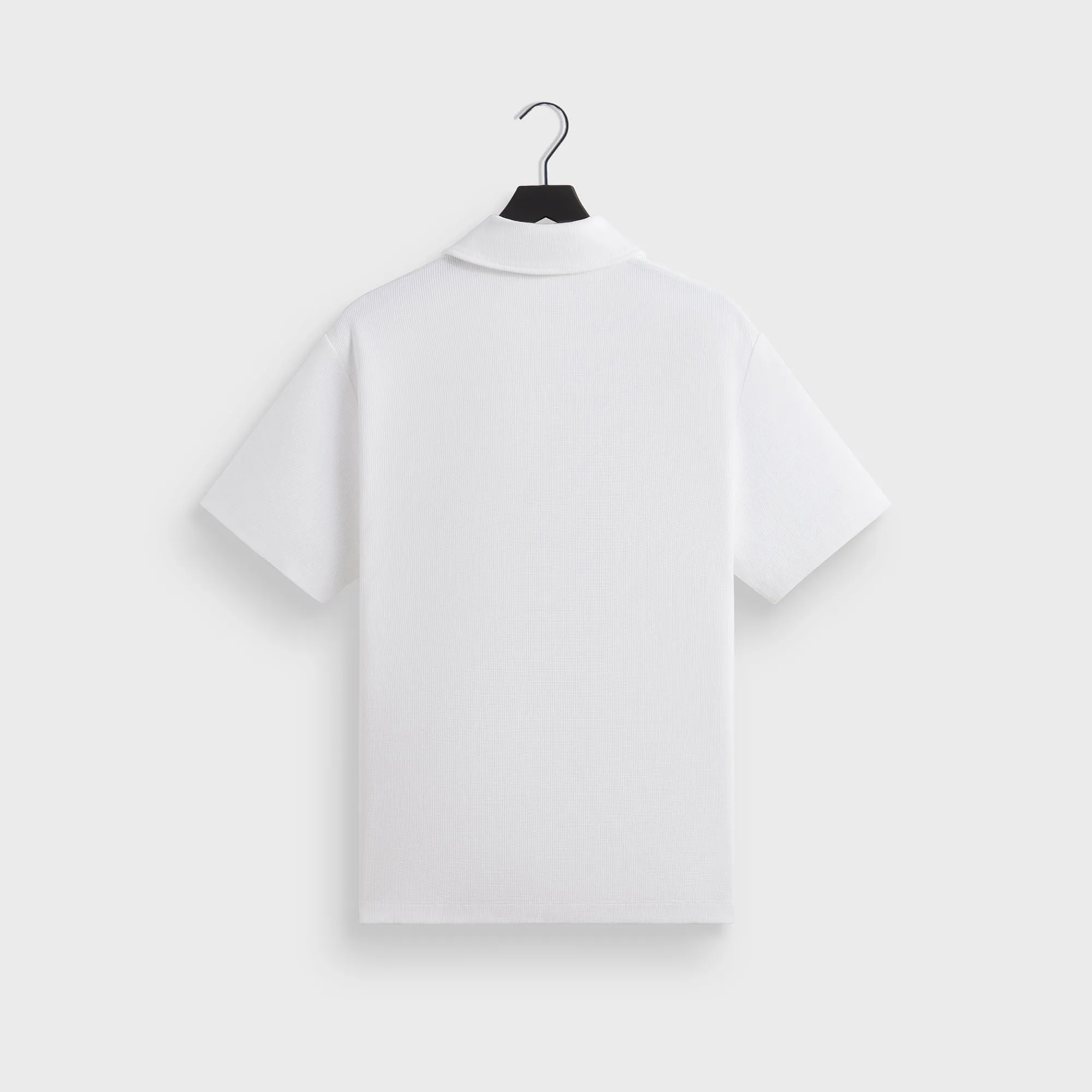 Kith Micro Waffle Drew Polo - White Breathable mesh Stylish Collar