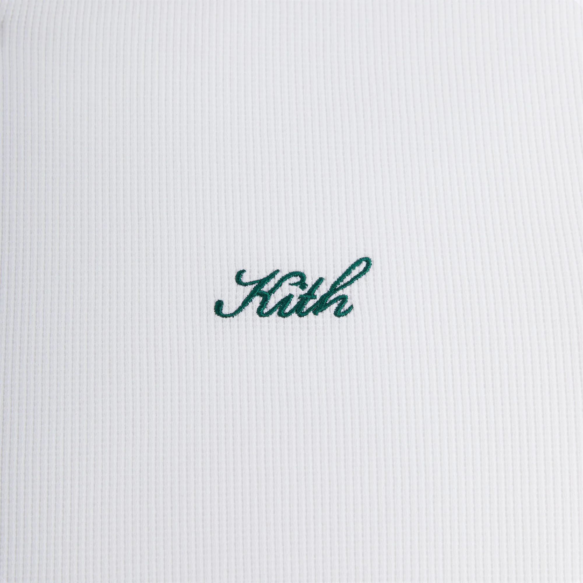 Kith Micro Waffle Drew Polo - White Striped Design NonIron Finish
