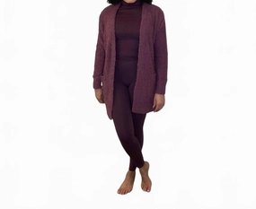 Wrinkle Resistant Finish Forever Comfy Set In Egg Plant