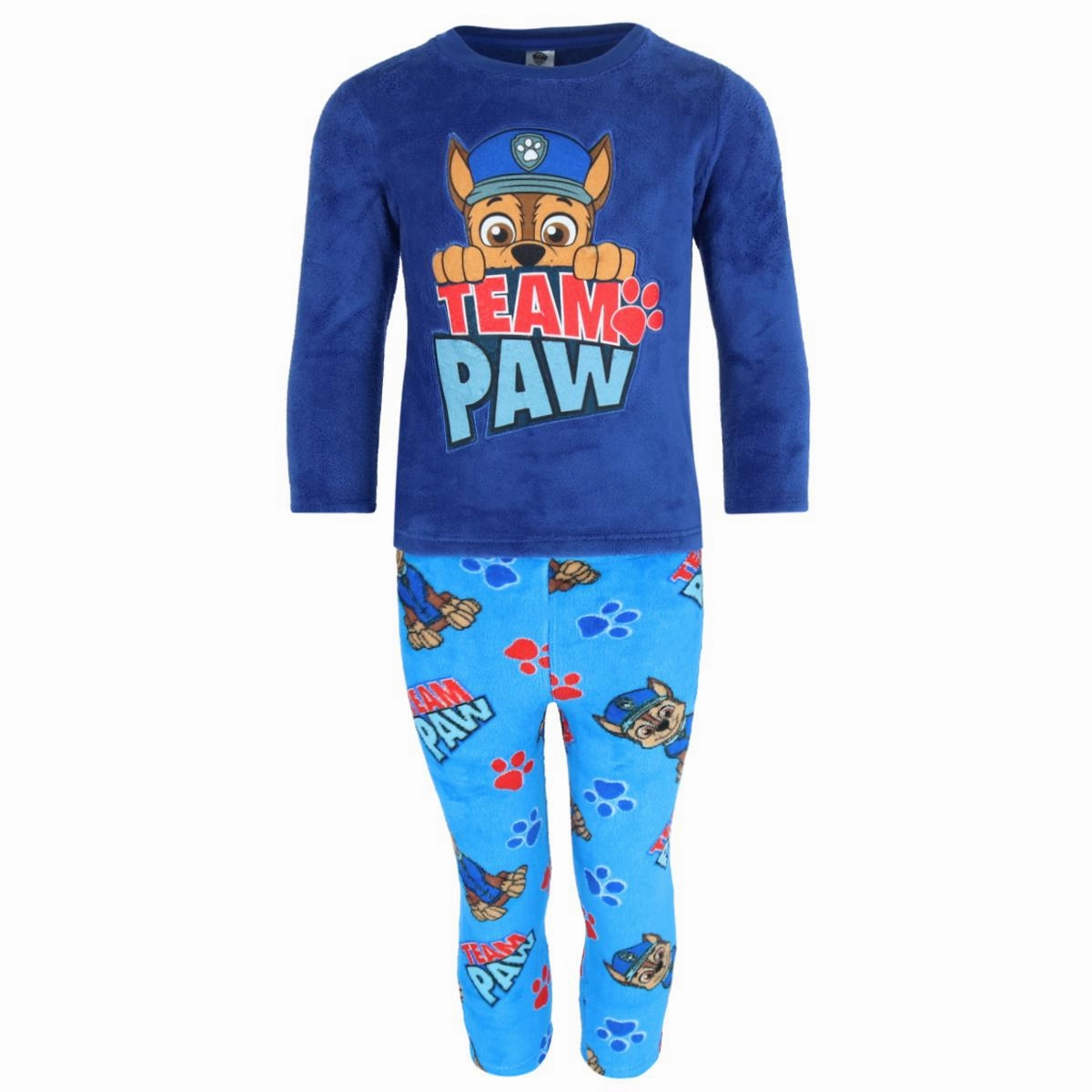 Thermal Regulating Material Minimalist Stitching Toddler Boys Paw Patrol Long Sleeve Fleece Pajama Set