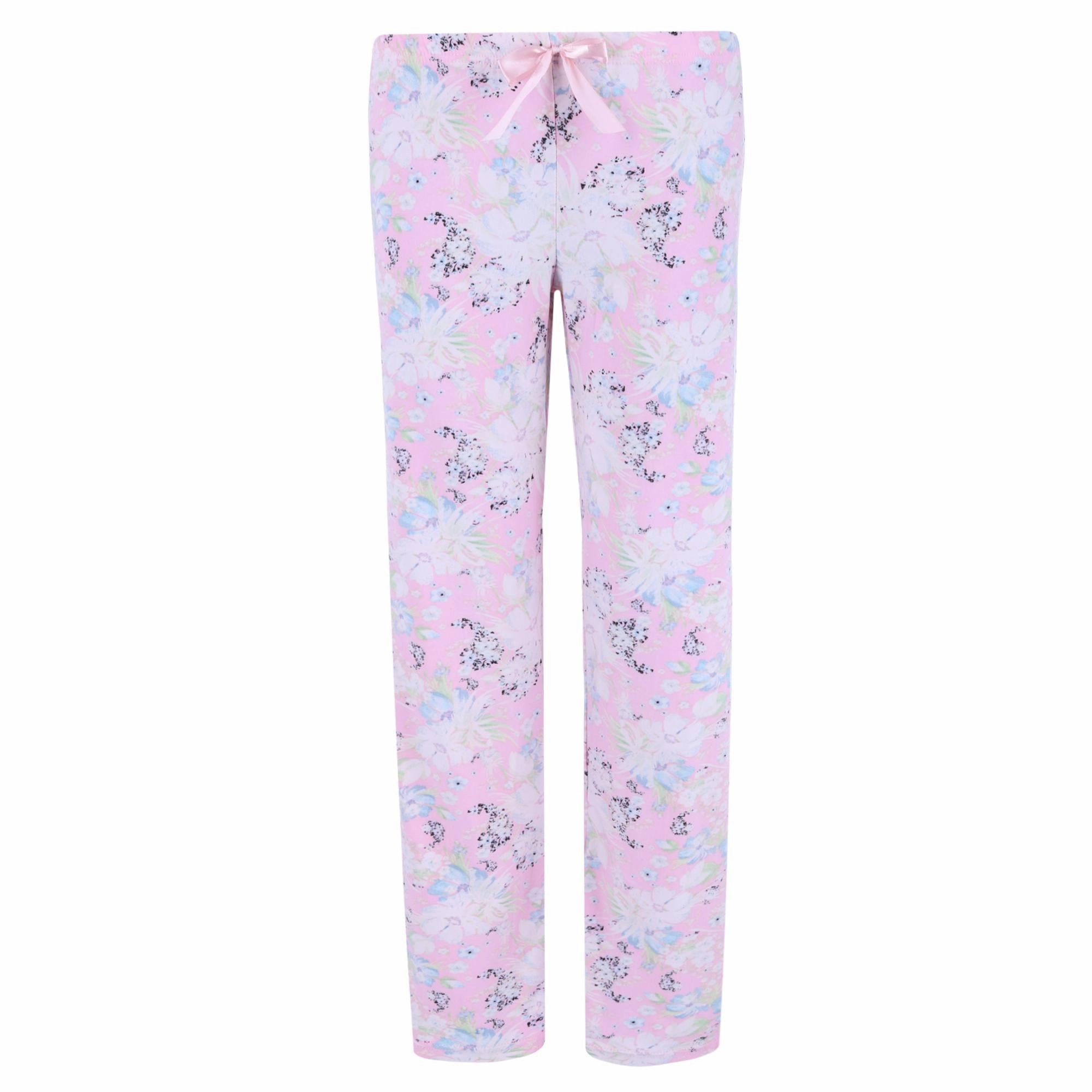 DoubleLayered Knee Patch fade resistant color Women's Floral Pajama Pants