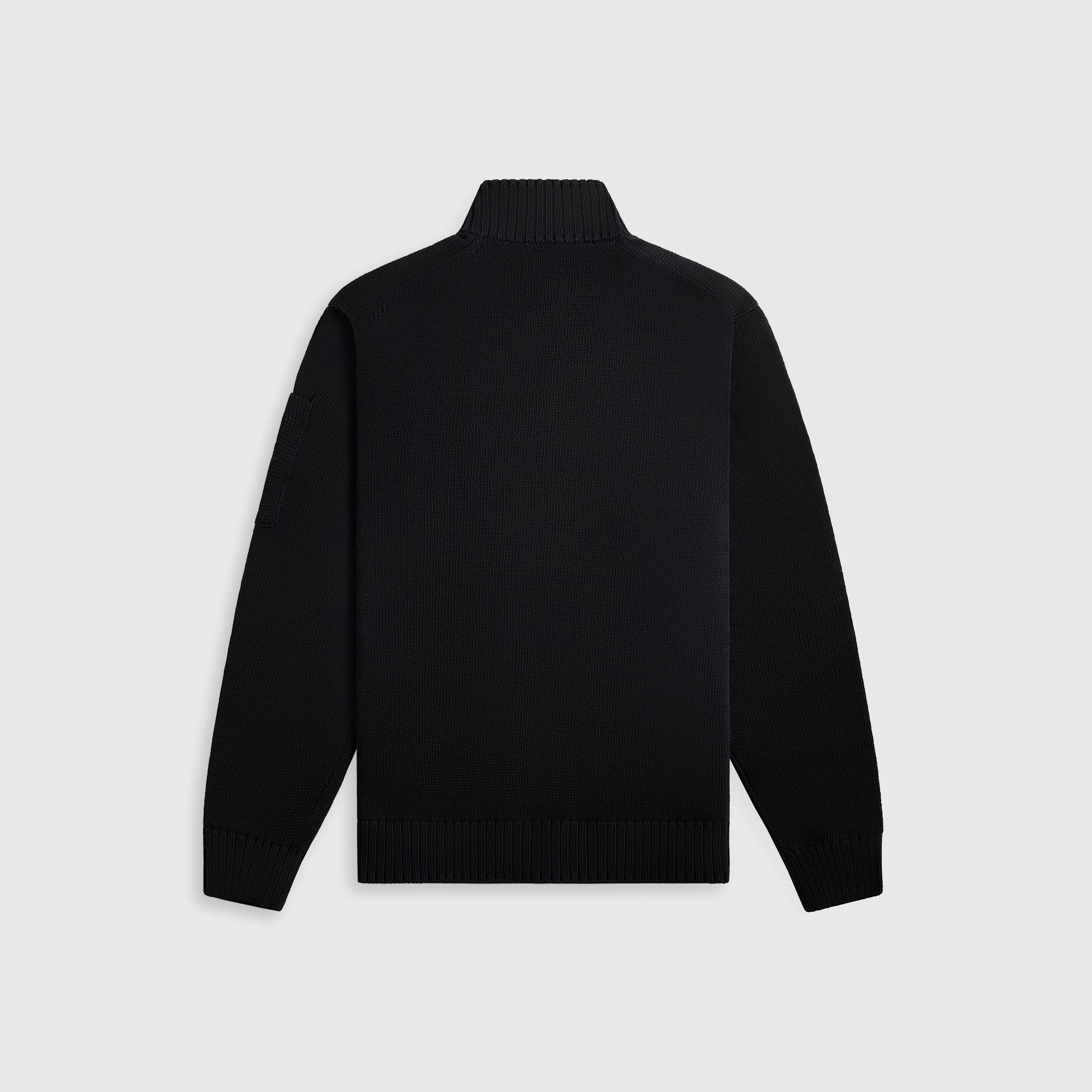 Layered Collar AdjustableDrawstring C.P. Company Compact Cotton Full Button Lens Knit - Total Eclipse