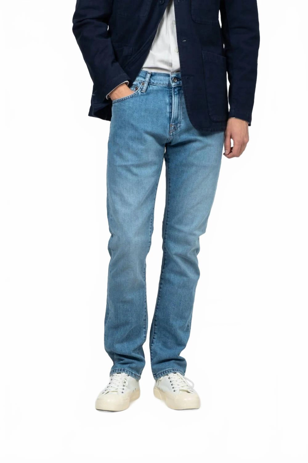 M2 Normal Rise Straight Leg Jeans In Indigo 90??S Wash Universal Basic Water Efficient Wash Process