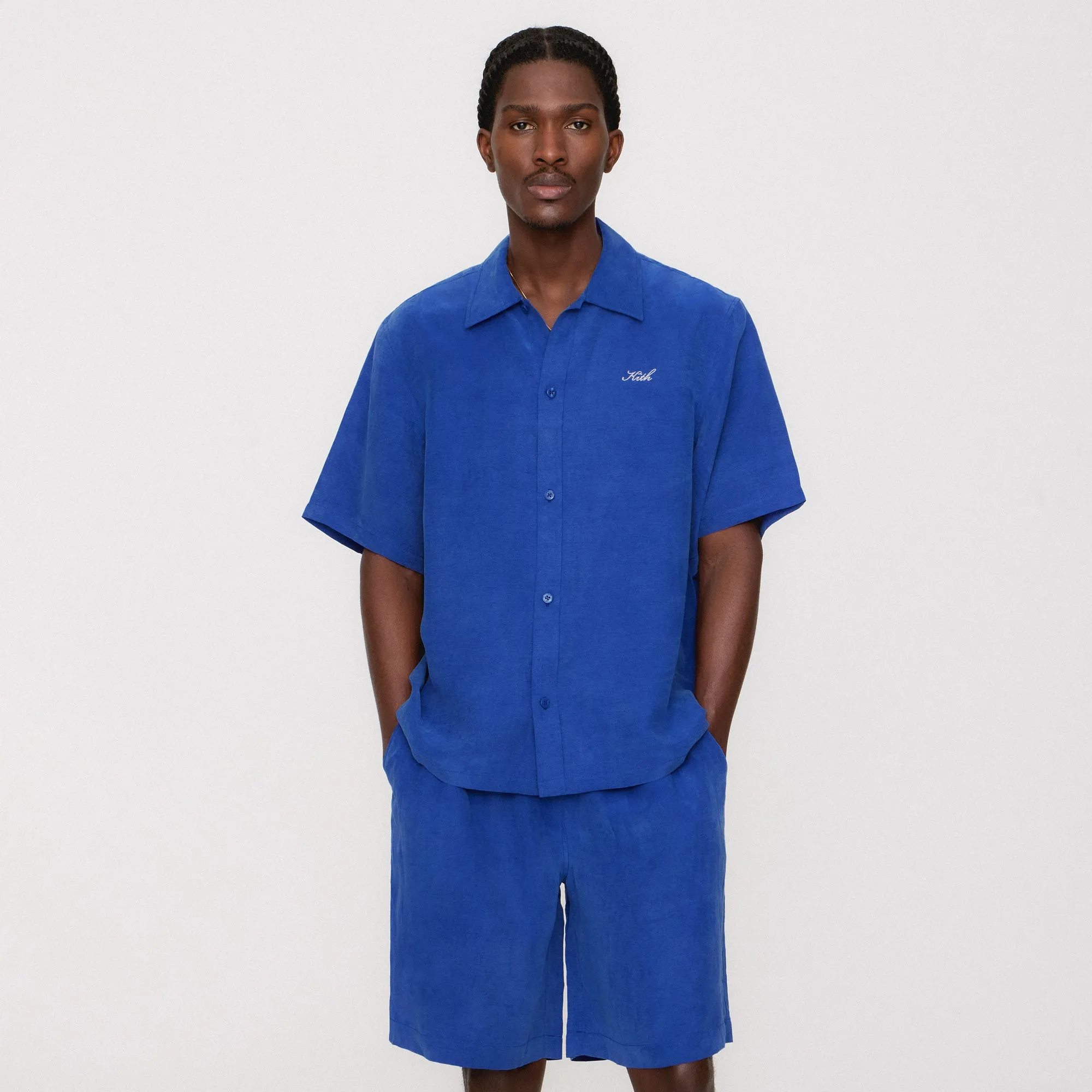 Kith Cupro Linen Short Sleeve Boxy Collared Overshirt - Current Performance Fabric Lightweight Layers