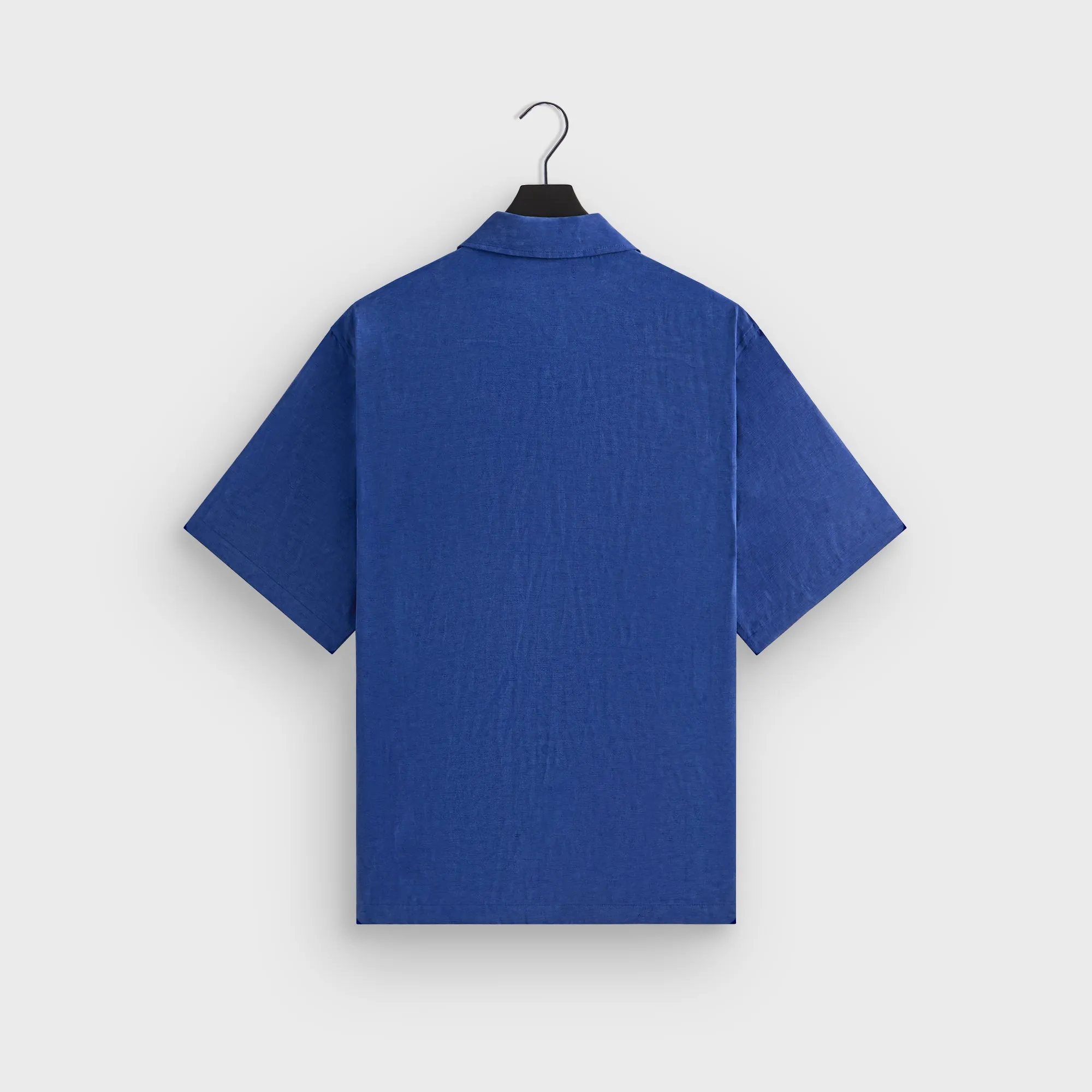 Kith Cupro Linen Short Sleeve Boxy Collared Overshirt - Current Low Profile Pocket Design
