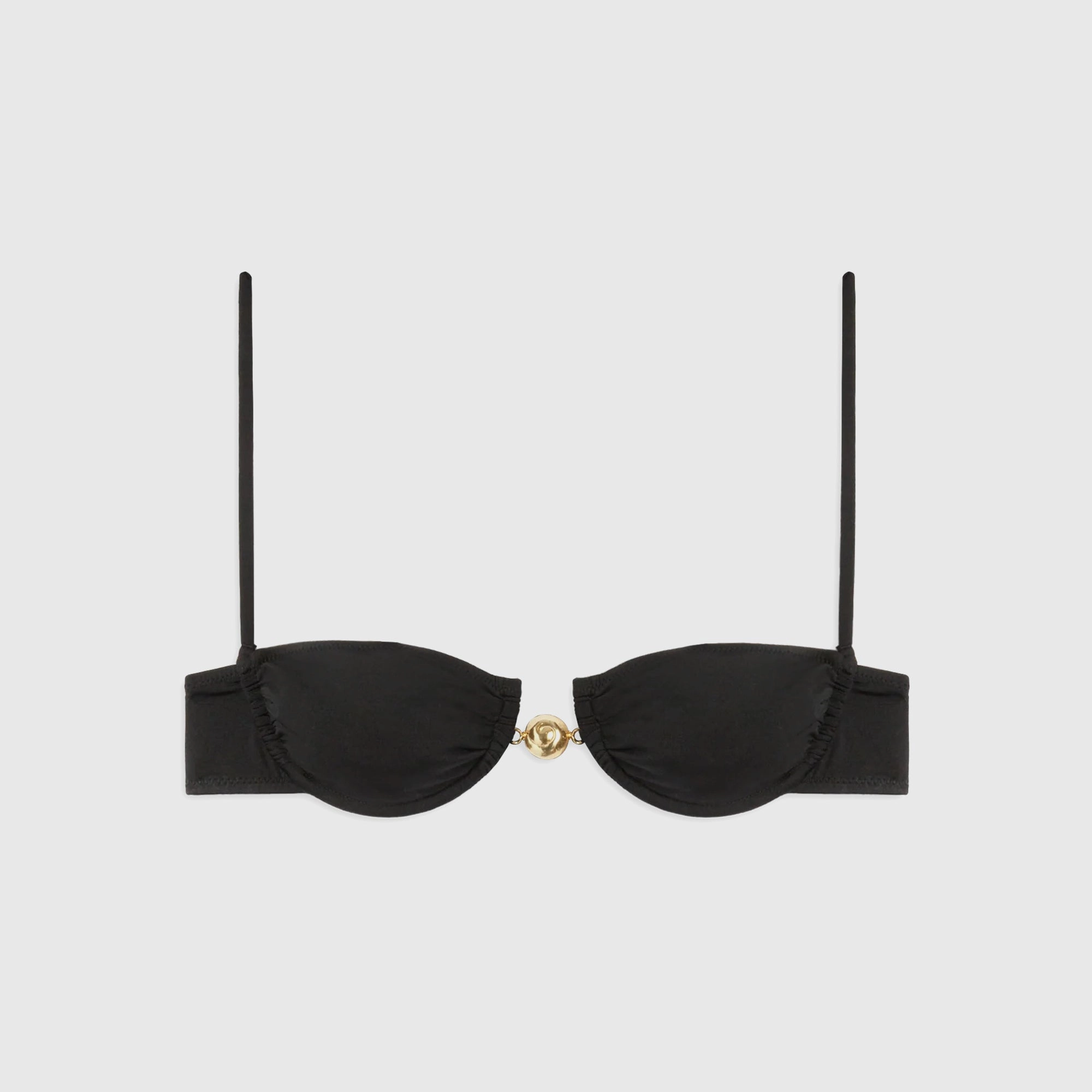 Reina Olga Hammond Bikini Top - Black Lurex Soft Touch High Neck Design