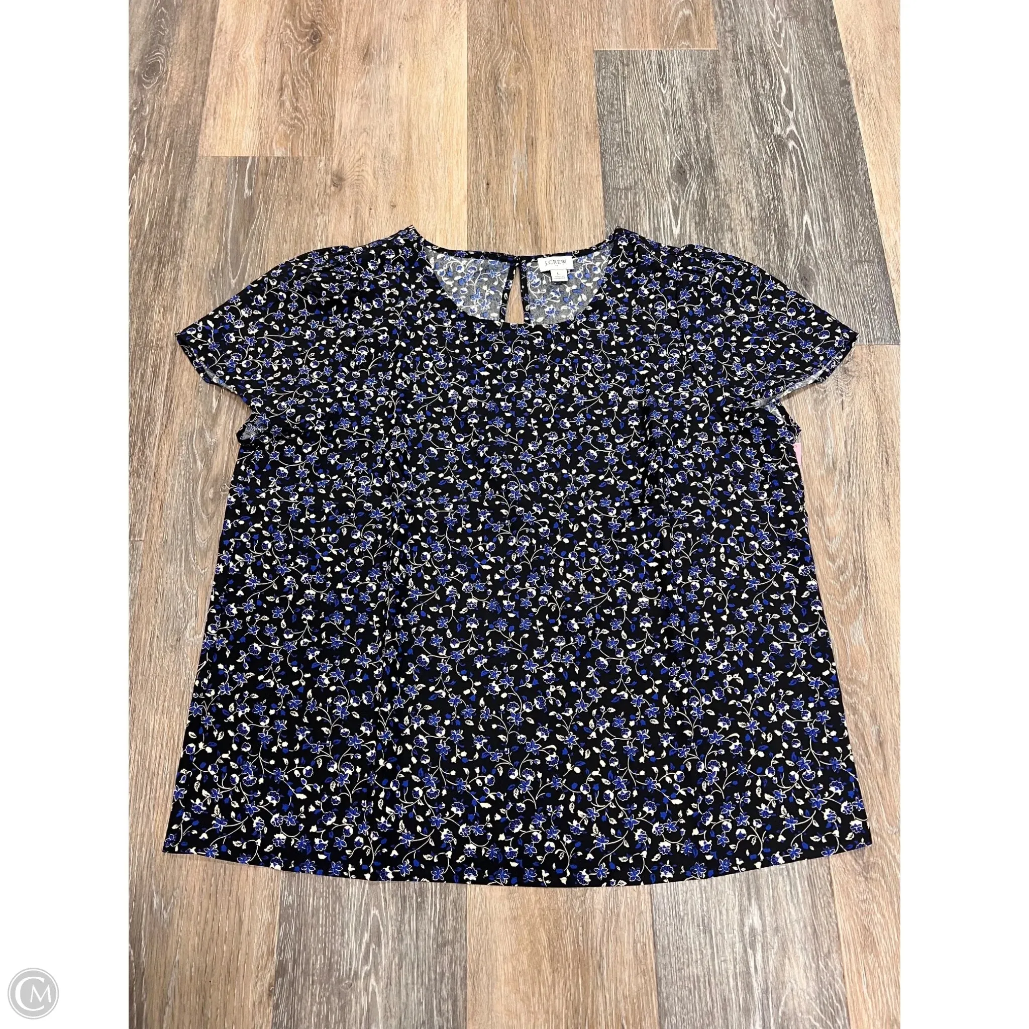 Blouse Short Sleeve By J. Crew In Floral Print, Size: L LowMaintenanceFabric