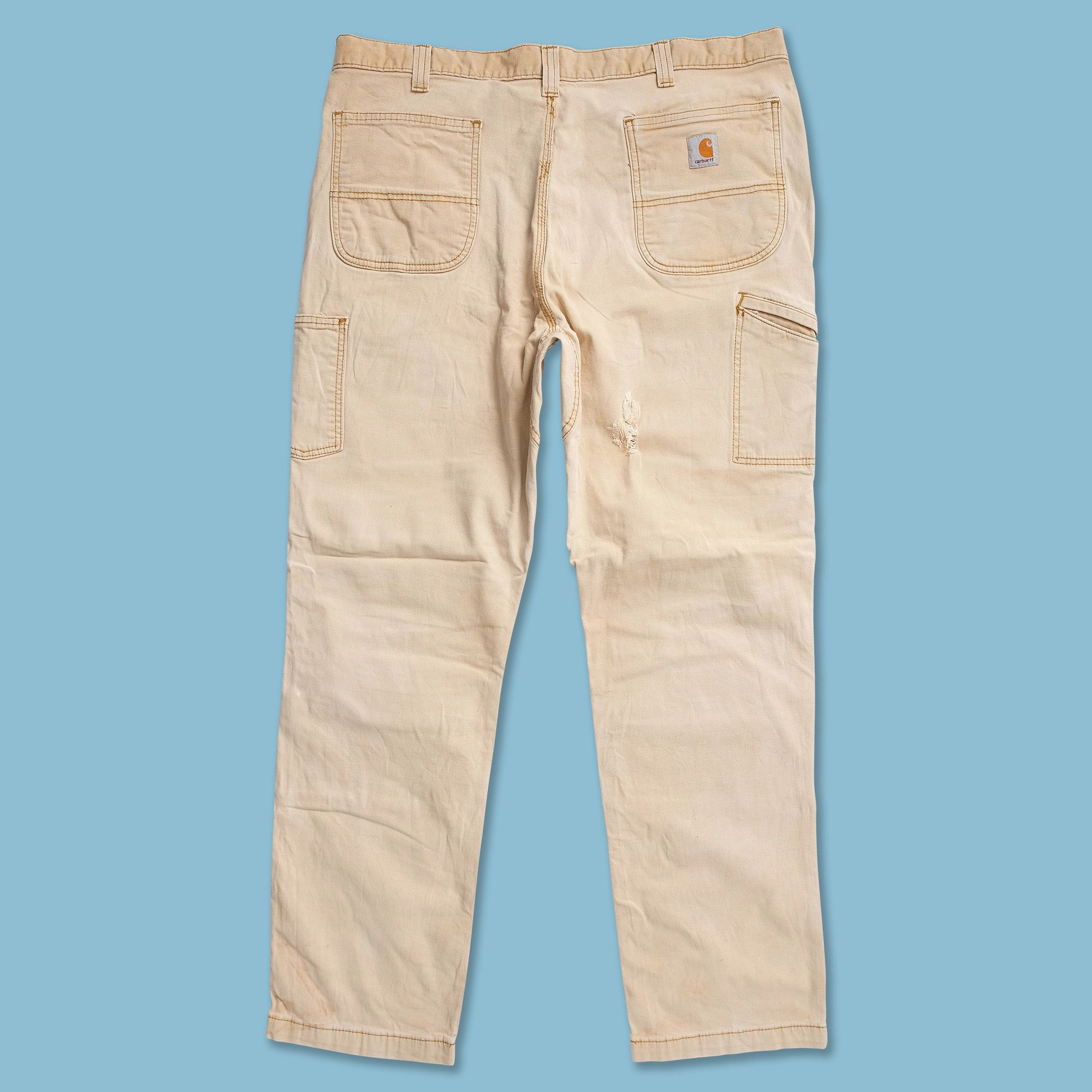 Carhartt Double Knee Work Pants 40x34 Erasable Logo Patch Feminine Cut
